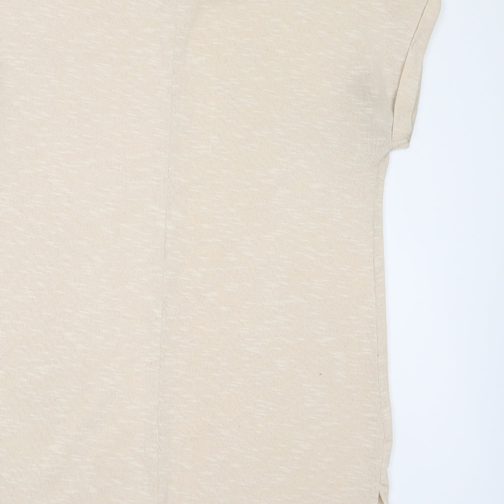 Jeff & Co Womens Ivory   Basic T-Shirt Size 14
