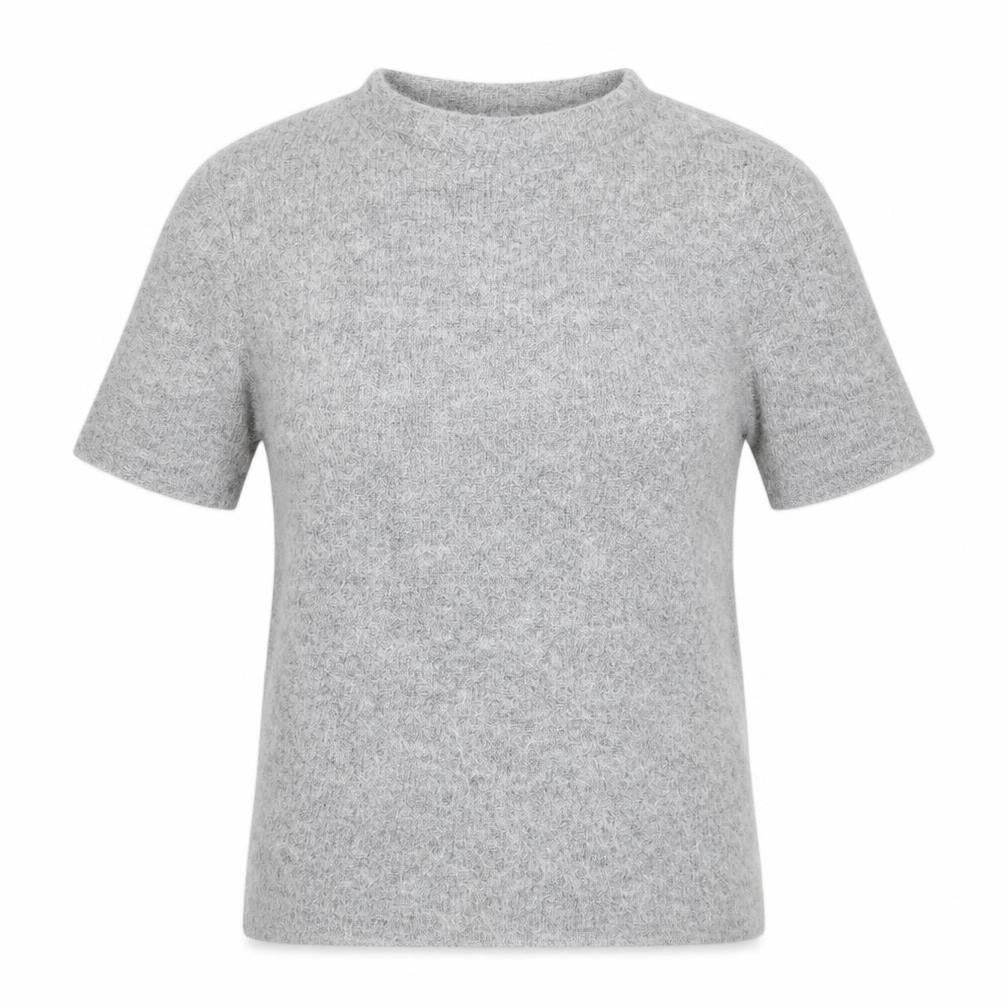 Front view of River Island women’s grey basic t-shirt, size UK 8