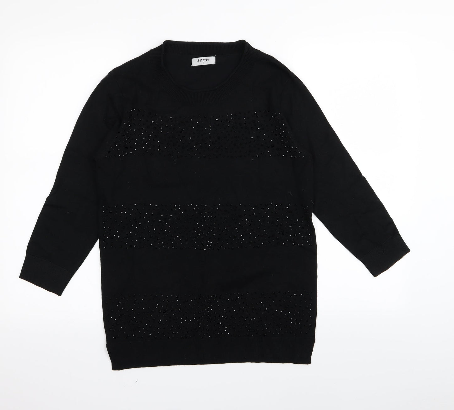 Soon Womens Black   Pullover Jumper Size 12
