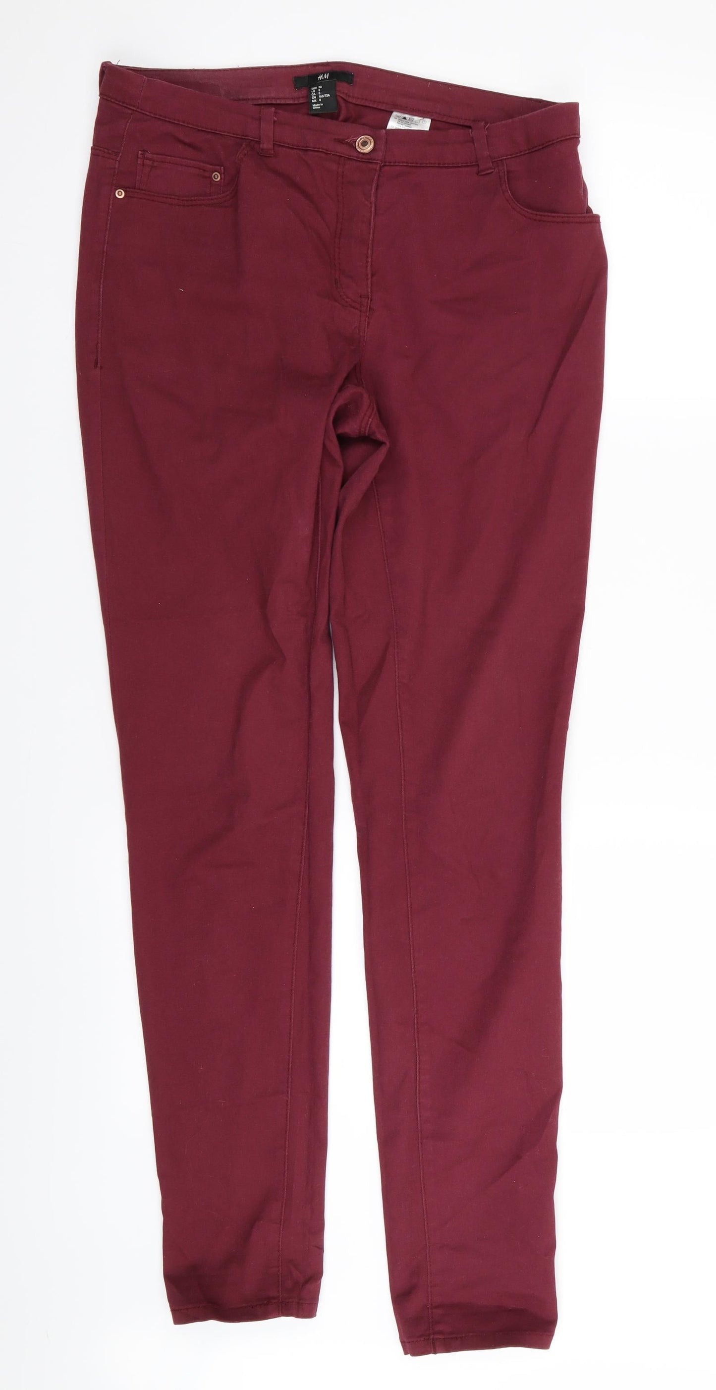 H&M Womens Red   Skinny Jeans Size 10 L31 in