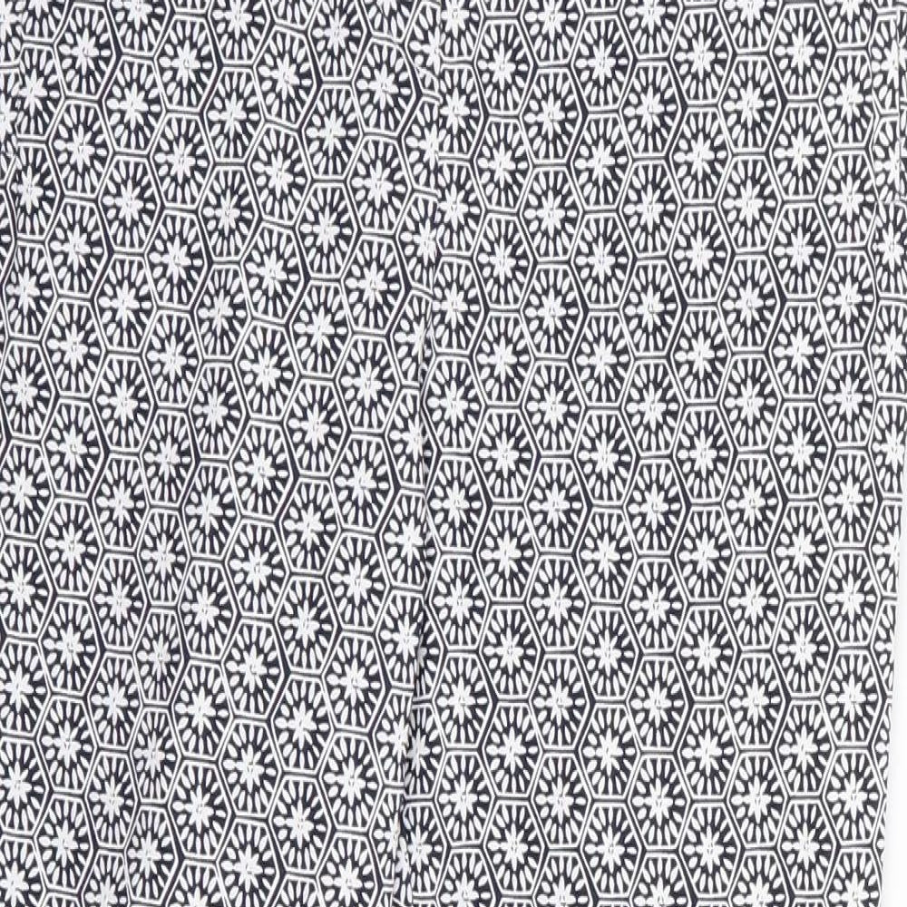 Dorothy Perkins Womens Blue Geometric  Trousers  Size 10 L26 in