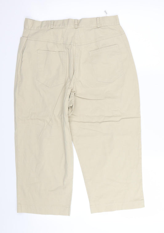 BHS Womens Beige   Capri Trousers Size 14 L26 in