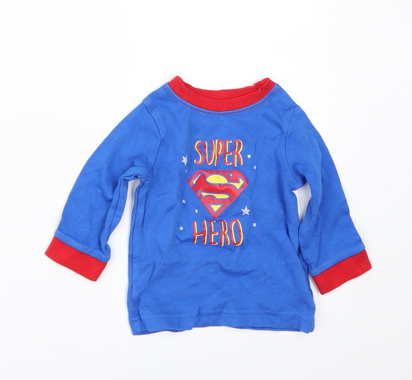 George Boys Blue   Basic T-Shirt Size 6-9 Months  - super hero
