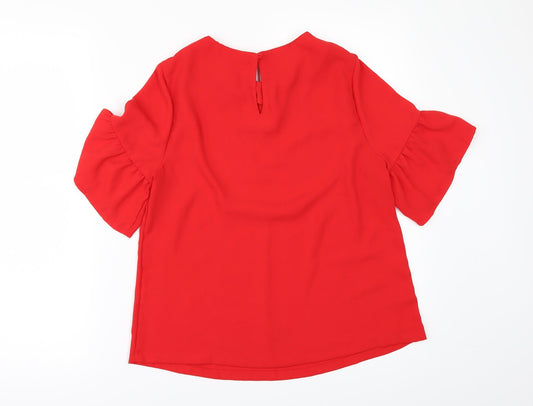 New Look Womens Red   Tunic Blouse Size 8