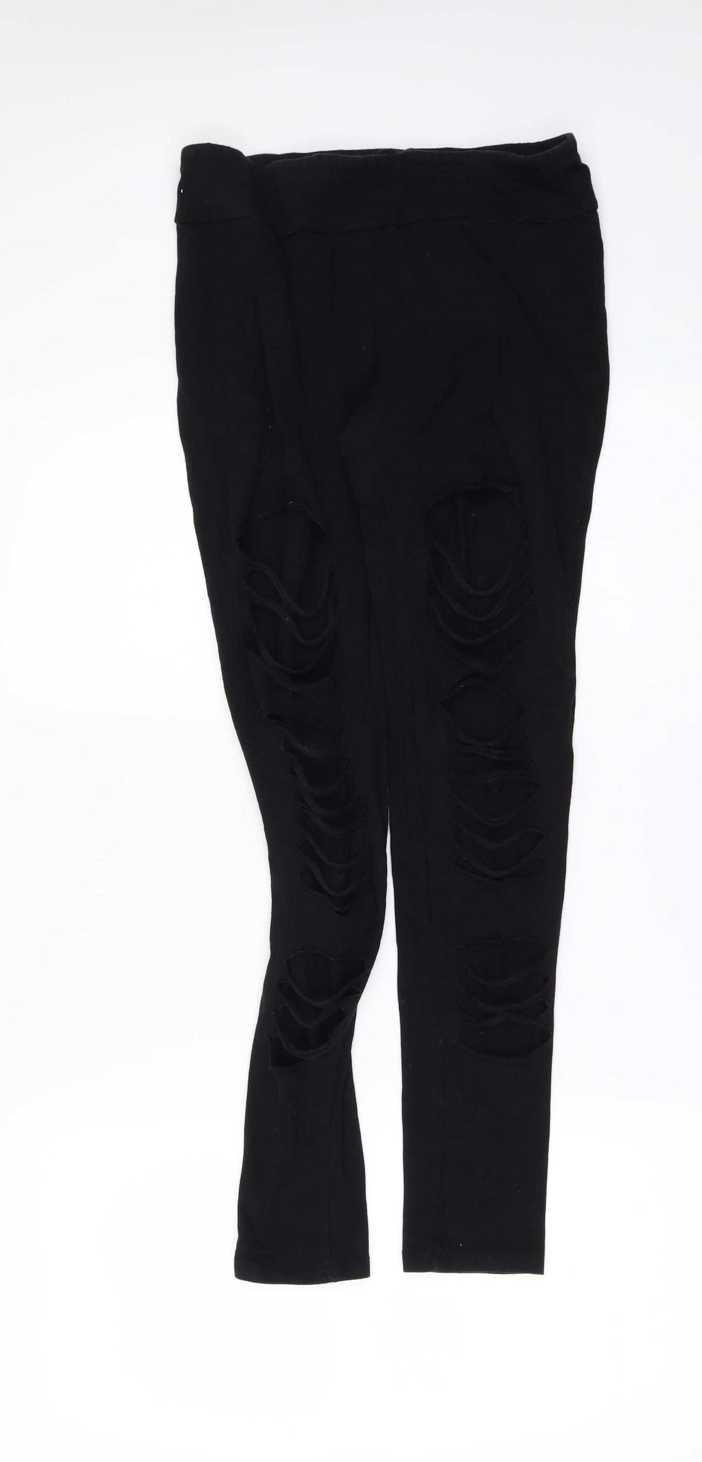 Select Womens Black   Cargo Leggings Size 8 L29 in - cut out legs