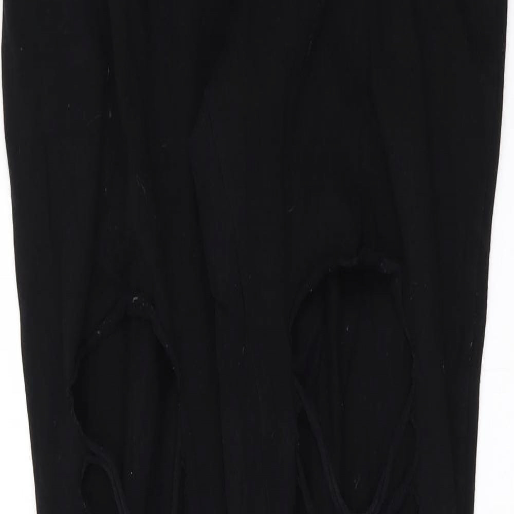 Select Womens Black   Cargo Leggings Size 8 L29 in - cut out legs