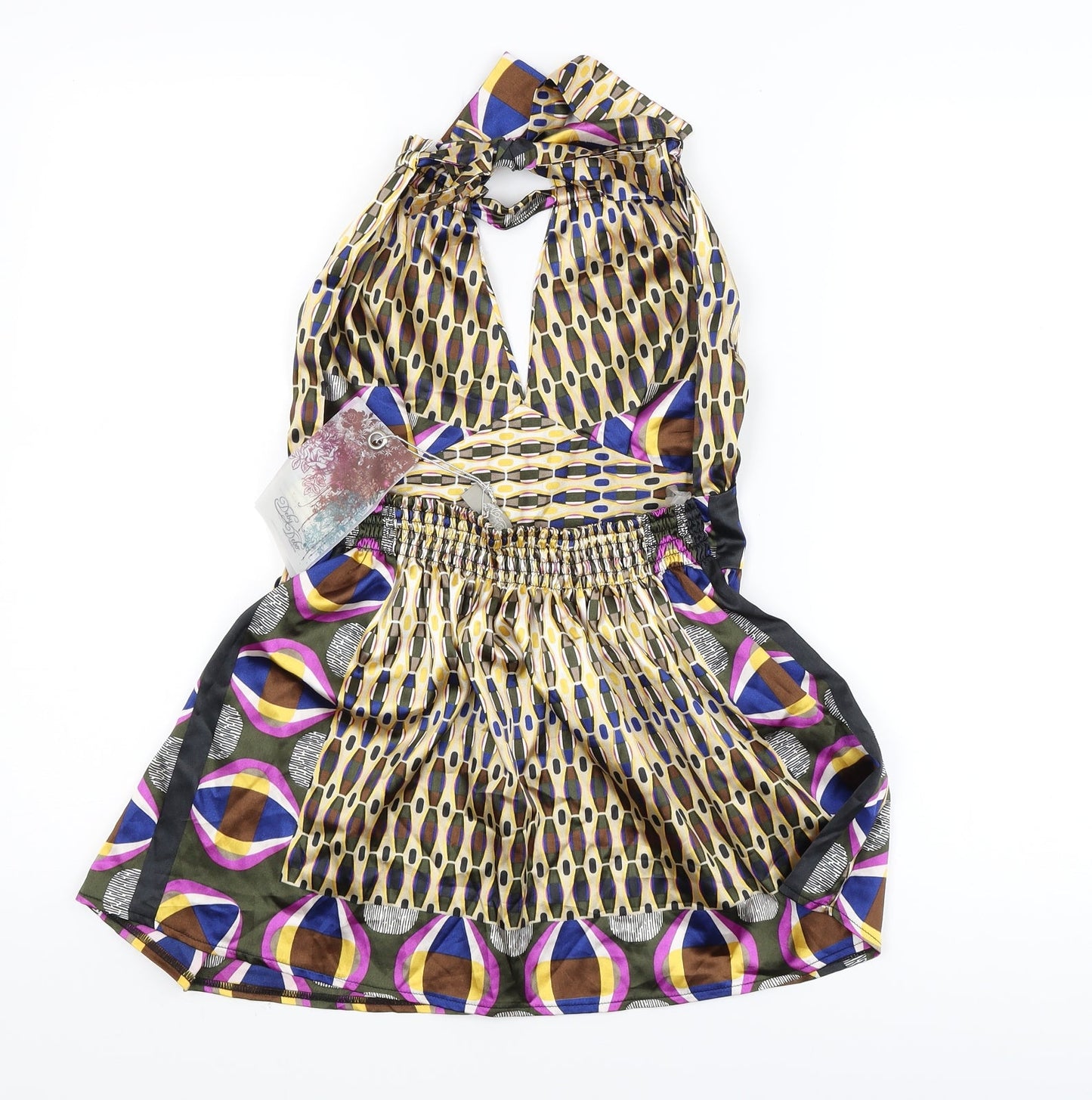 Deby Debo Womens Gold Geometric  Camisole Blouse Size 10