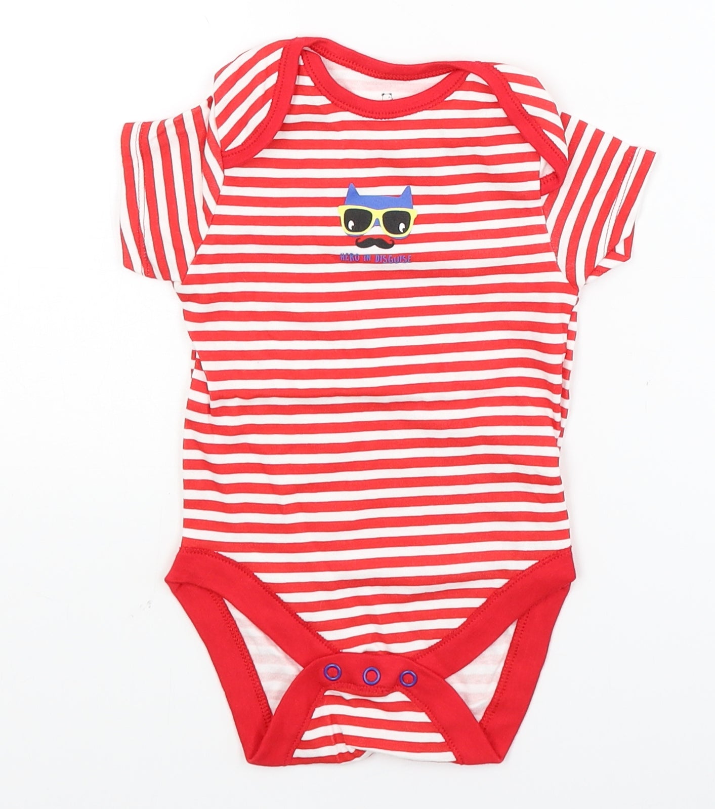 Early Days Baby Red Striped  Babygrow One-Piece Size 6-9 Months  - hero in disguise