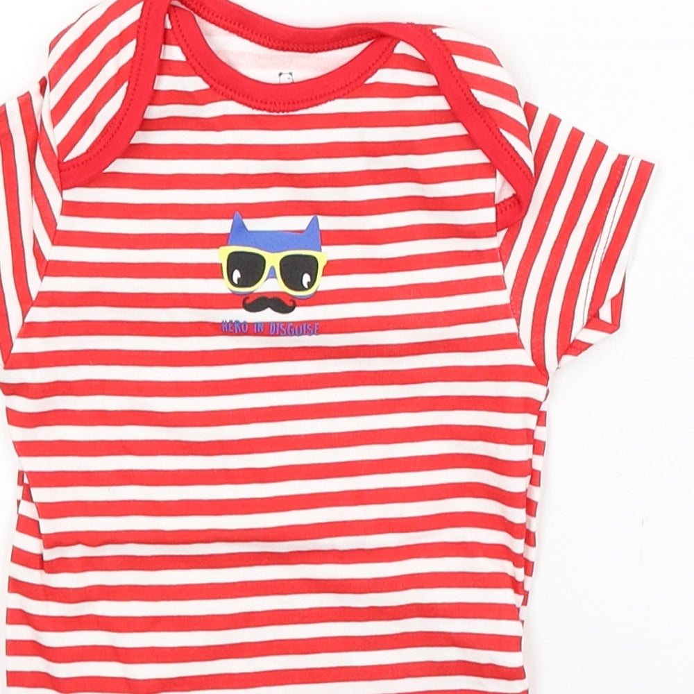 Early Days Baby Red Striped  Babygrow One-Piece Size 6-9 Months  - hero in disguise