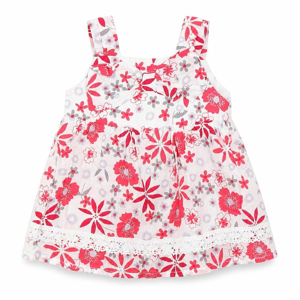 Front view of M&Co Baby White Floral Fit & Flare, size 3-6, Months
