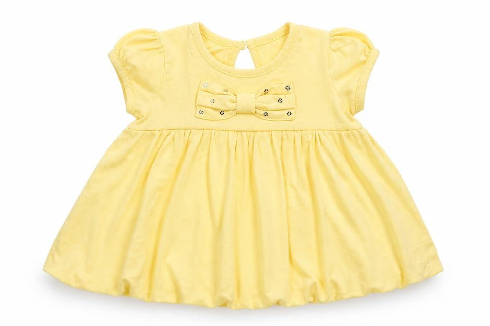 Front view of George Baby Yellow Fit & Flare, size 3-6, Months