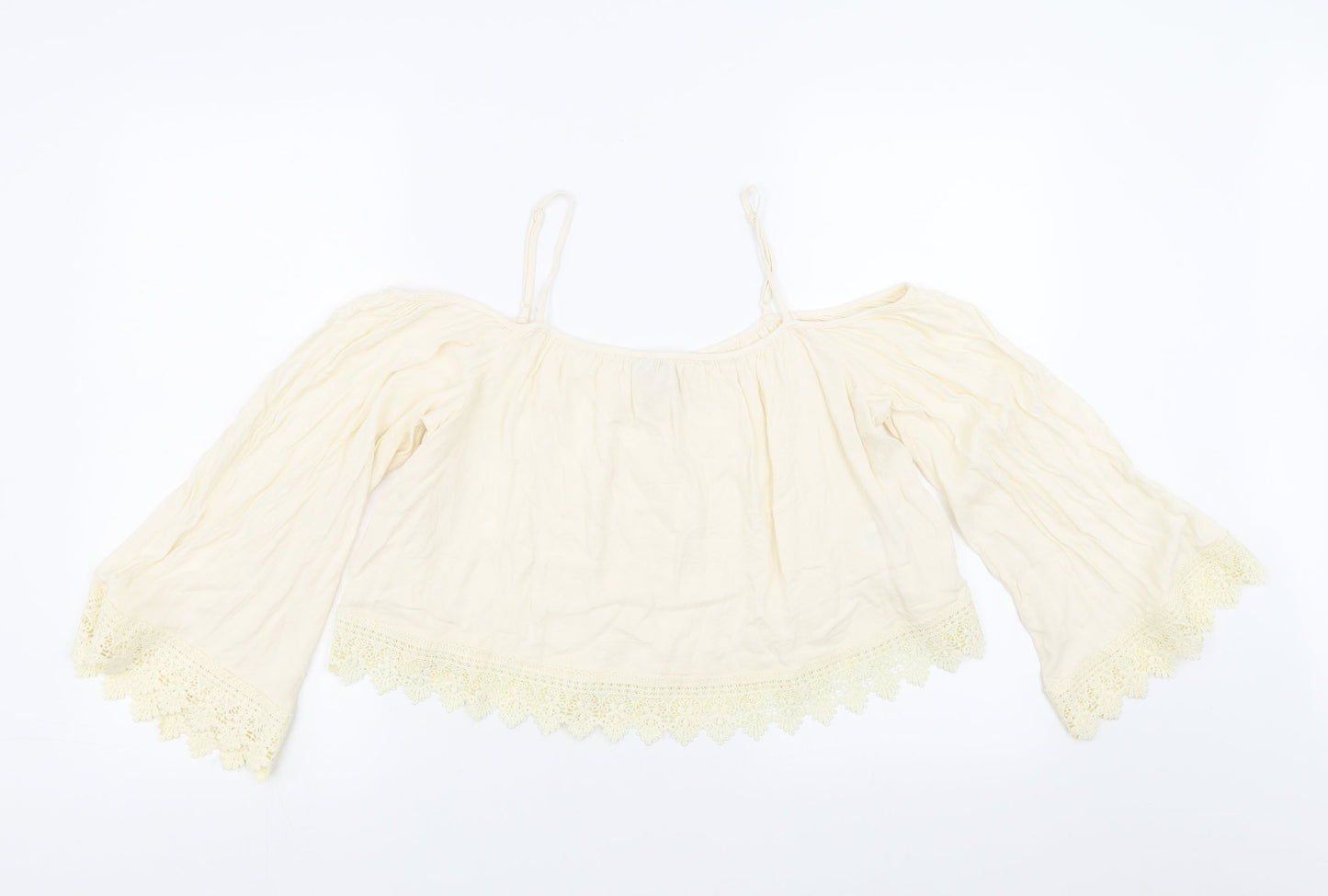 Divided by H&M Womens Ivory   Basic Blouse Size 12  - Lace detail