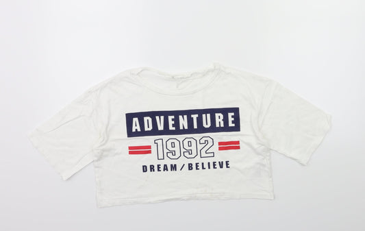 H&M Girls White   Basic T-Shirt Size 9-10 Years