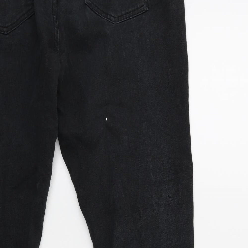 Denim & Co. Womens Black  Denim Straight Jeans Size 14 L28 in