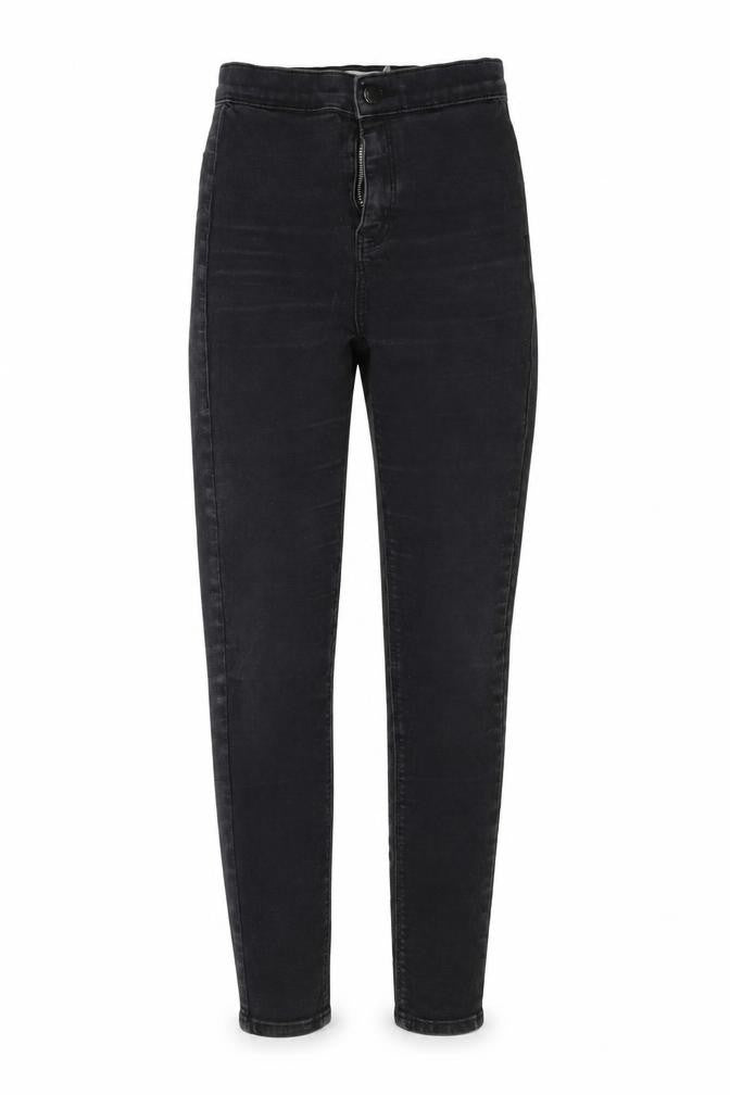 Front view of Topshop women’s black straight jeans, size UK 26, in, 30-inch leg