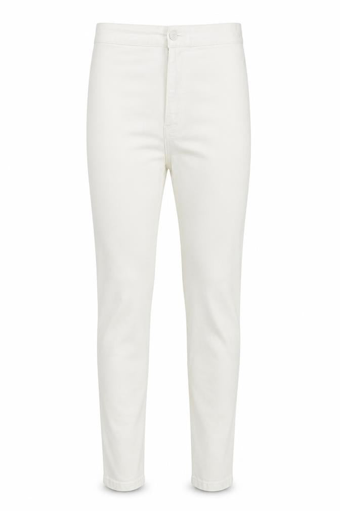 Front view of Topshop women’s white skinny jeans, size UK 28, in, 24-inch leg