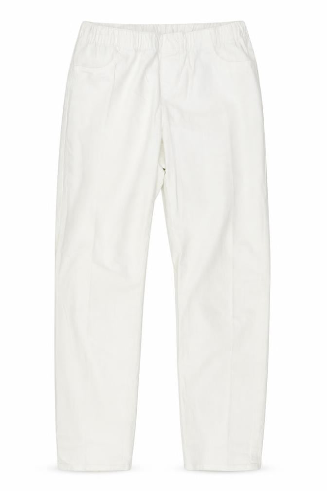 Front view of C&A women’s white trousers, size UK 30, in, 27-inch leg