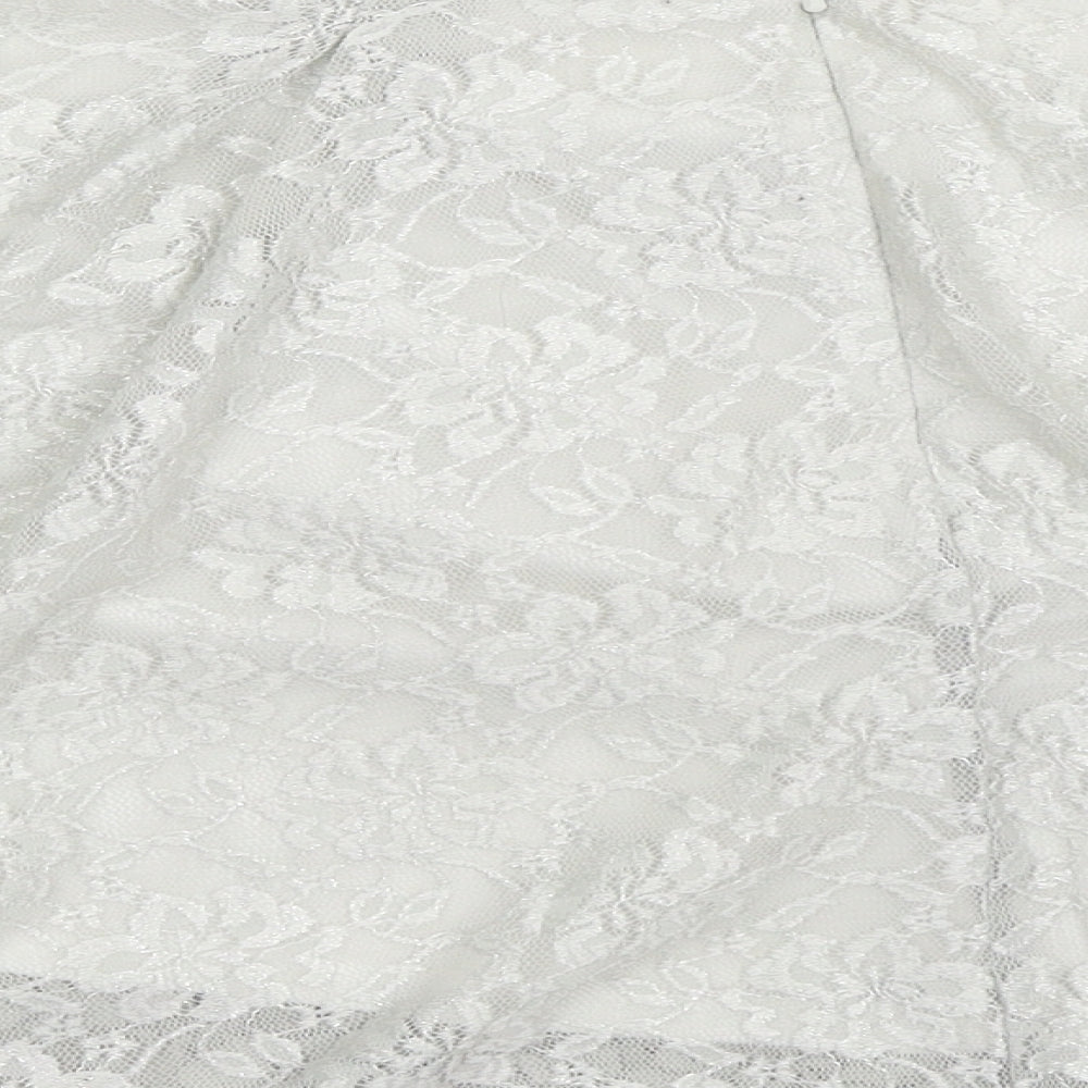 Miss Selfridge Womens Grey  Lace Skater Skirt Size 10
