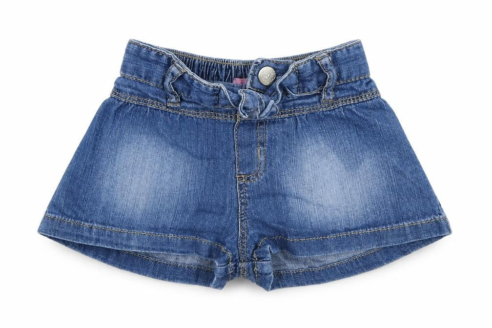Front view of Young Dimension girls’ blue denim cropped jeans, size 12-18, months