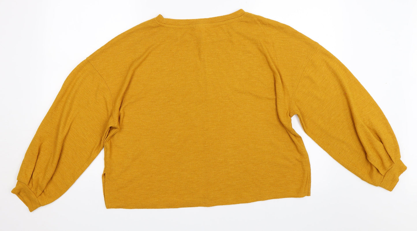 H&M Womens Yellow   Pullover Jumper Size M