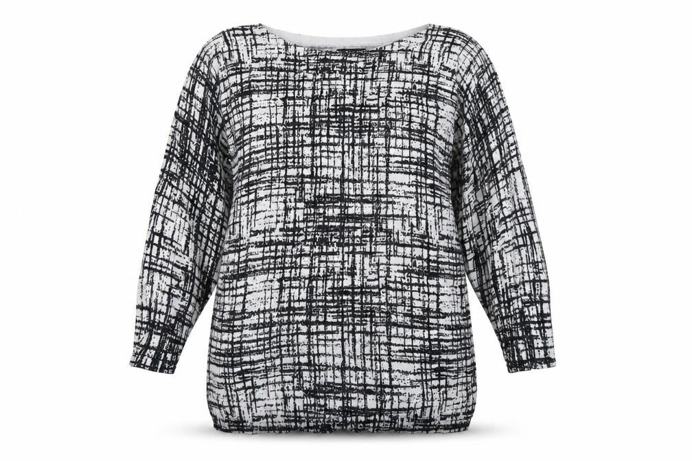 Front view of Papaya women’s black jumper, size UK 16
