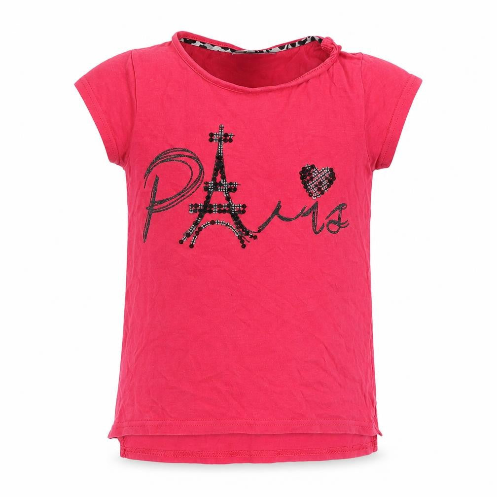 Front view of Matalan girls’ pink basic t-shirt, size 6, years - paris