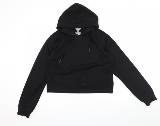 Fluid Womens Black  Jersey Pullover Hoodie Size 14