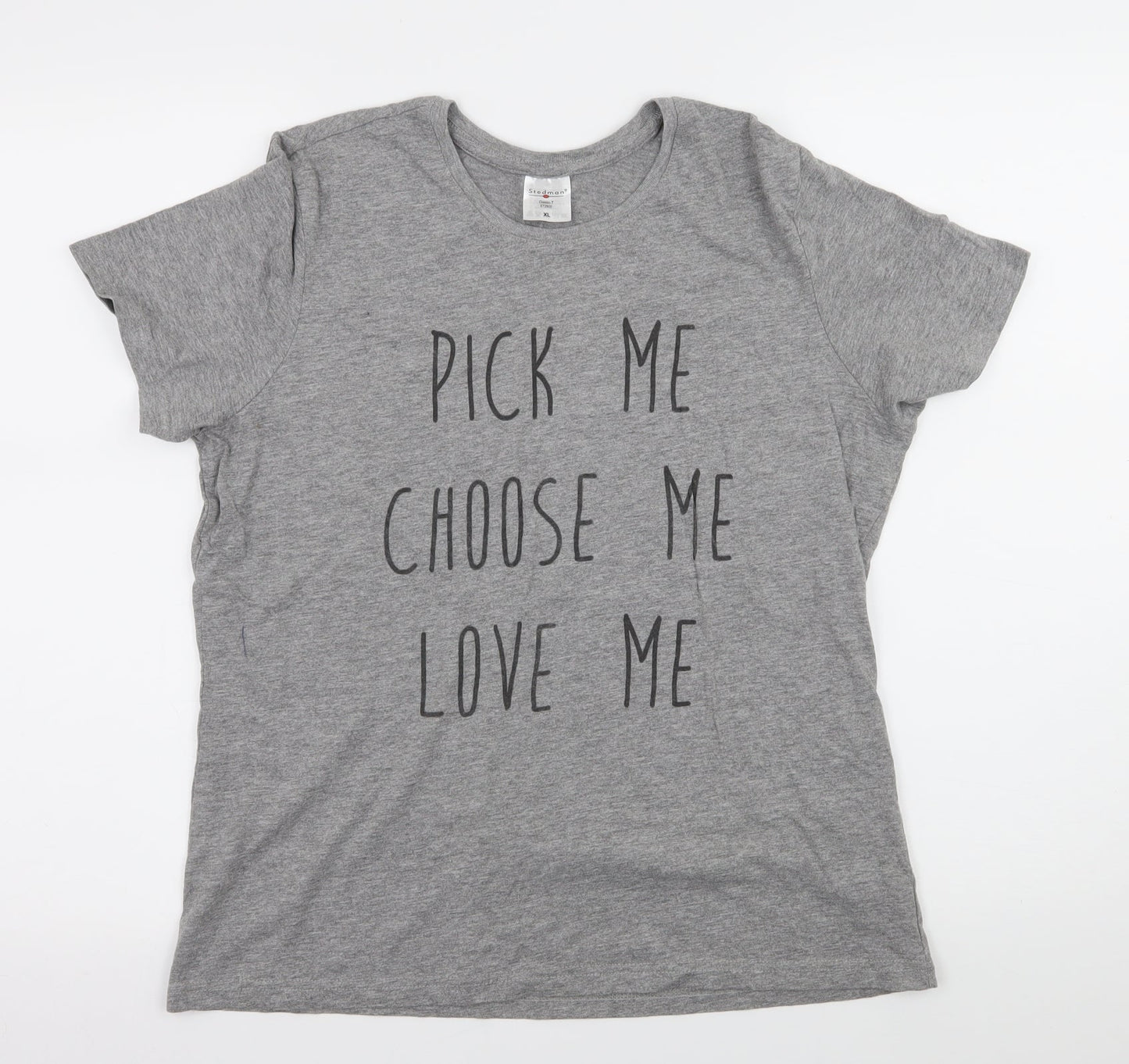 Stedman Womens Grey  Jersey Basic T-Shirt Size XL  - Slogan