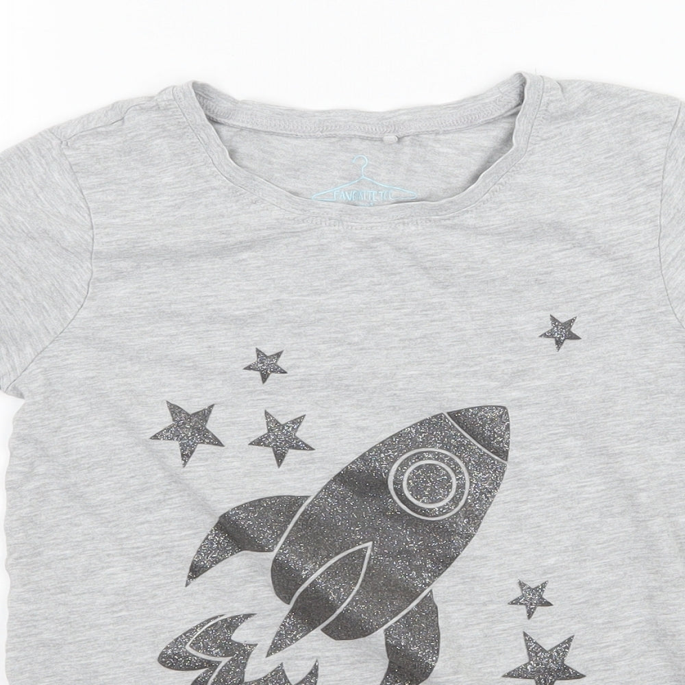 George Girls Grey  Jersey Basic T-Shirt Size 10 Years  - Rocket
