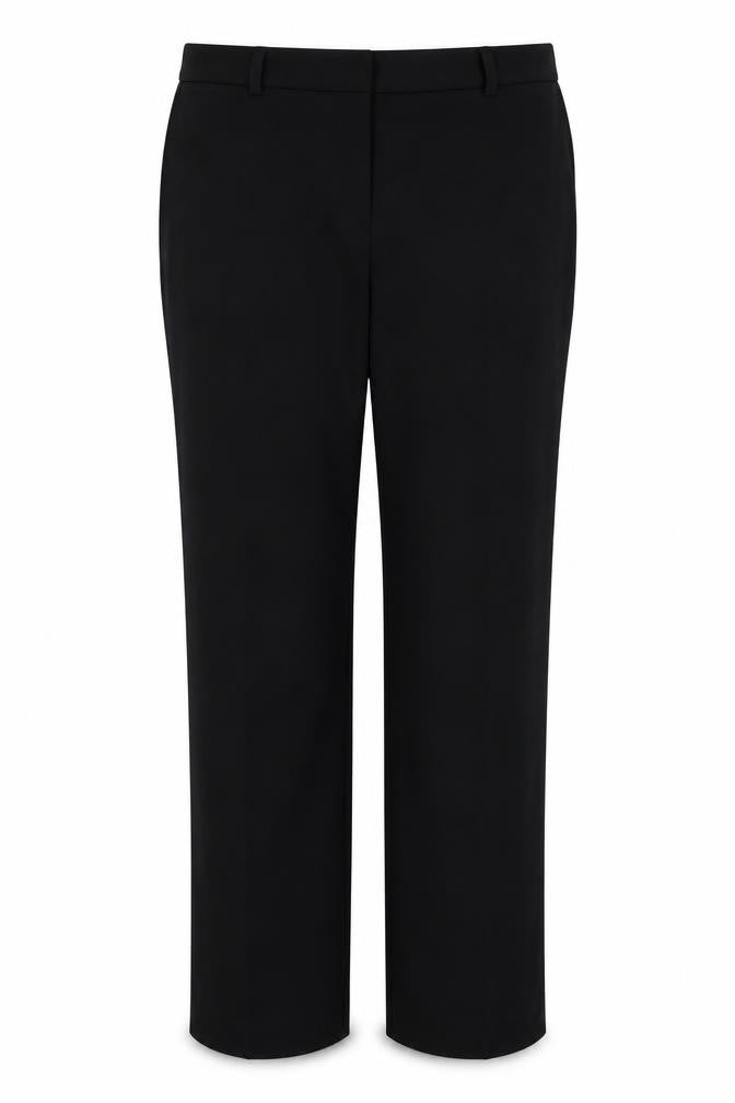 Front view of Marks & Spencer women’s black trousers, size UK 14, 28-inch leg