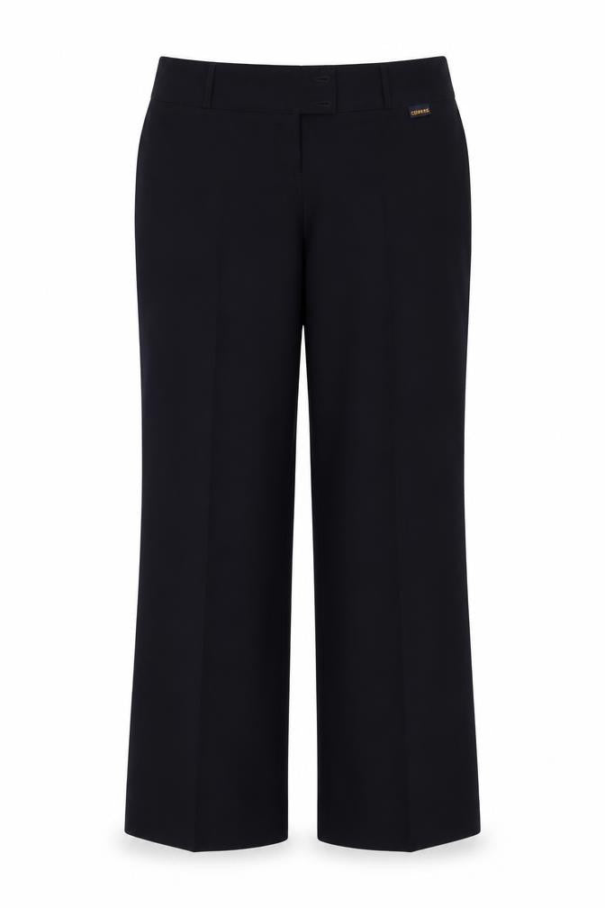 Front view of Clubclass women’s blue trousers, size UK 14, 32-inch leg