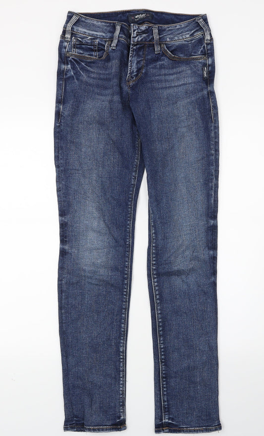 Silver Womens Blue  Denim Skinny Jeans Size 27 in L32 in