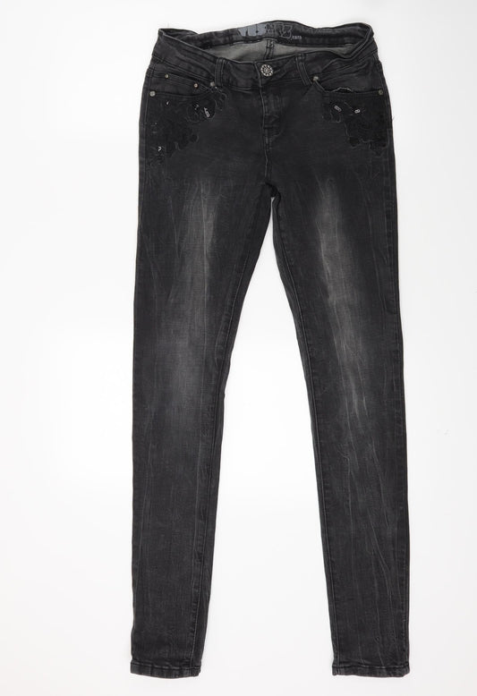 yes yes Womens Black  Denim Skinny Jeans Size 12 L30 in