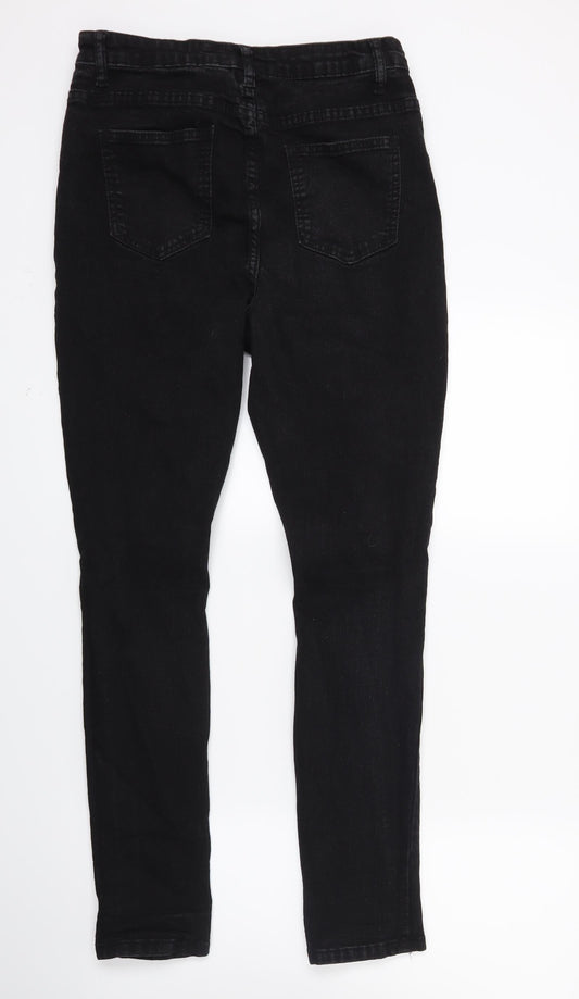 Boohooo Womens Black  Denim Skinny Jeans Size 12 L27 in