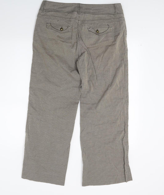 Olsen Womens Brown Striped  Trousers  Size 14 L26 in