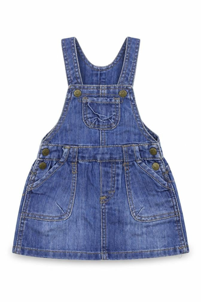 Front view of H&M girls’ blue a-line, size 6-9, months