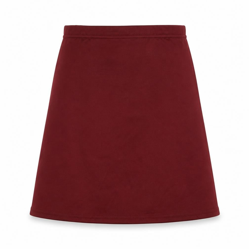 Front view of PRETTYLITTLETHING women’s red a-line skirt, size UK 4
