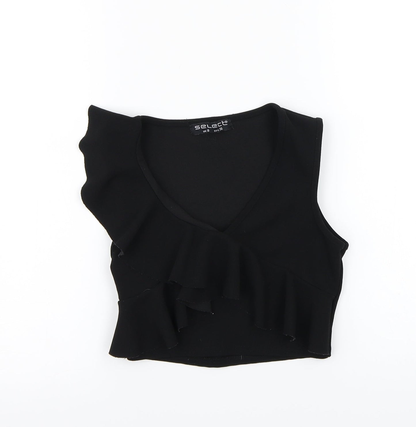 Select Womens Black   Cropped Tank Size 8