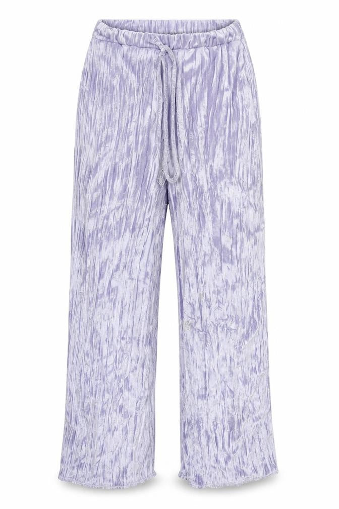 Front view of Boohoo women’s purple sweatpants, size UK 10, 32-inch leg