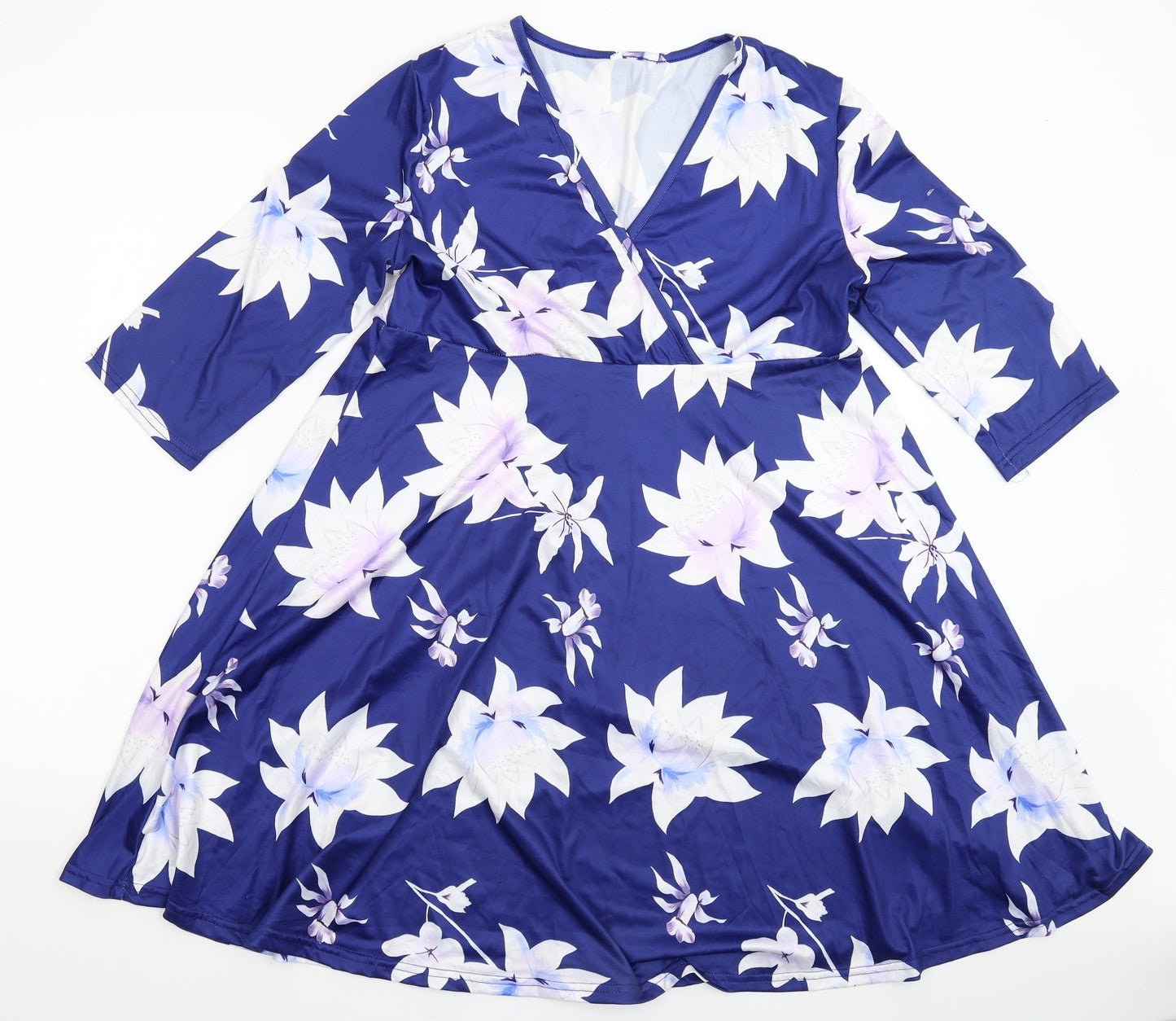 Preworn Womens Blue Floral  Fit & Flare  Size M