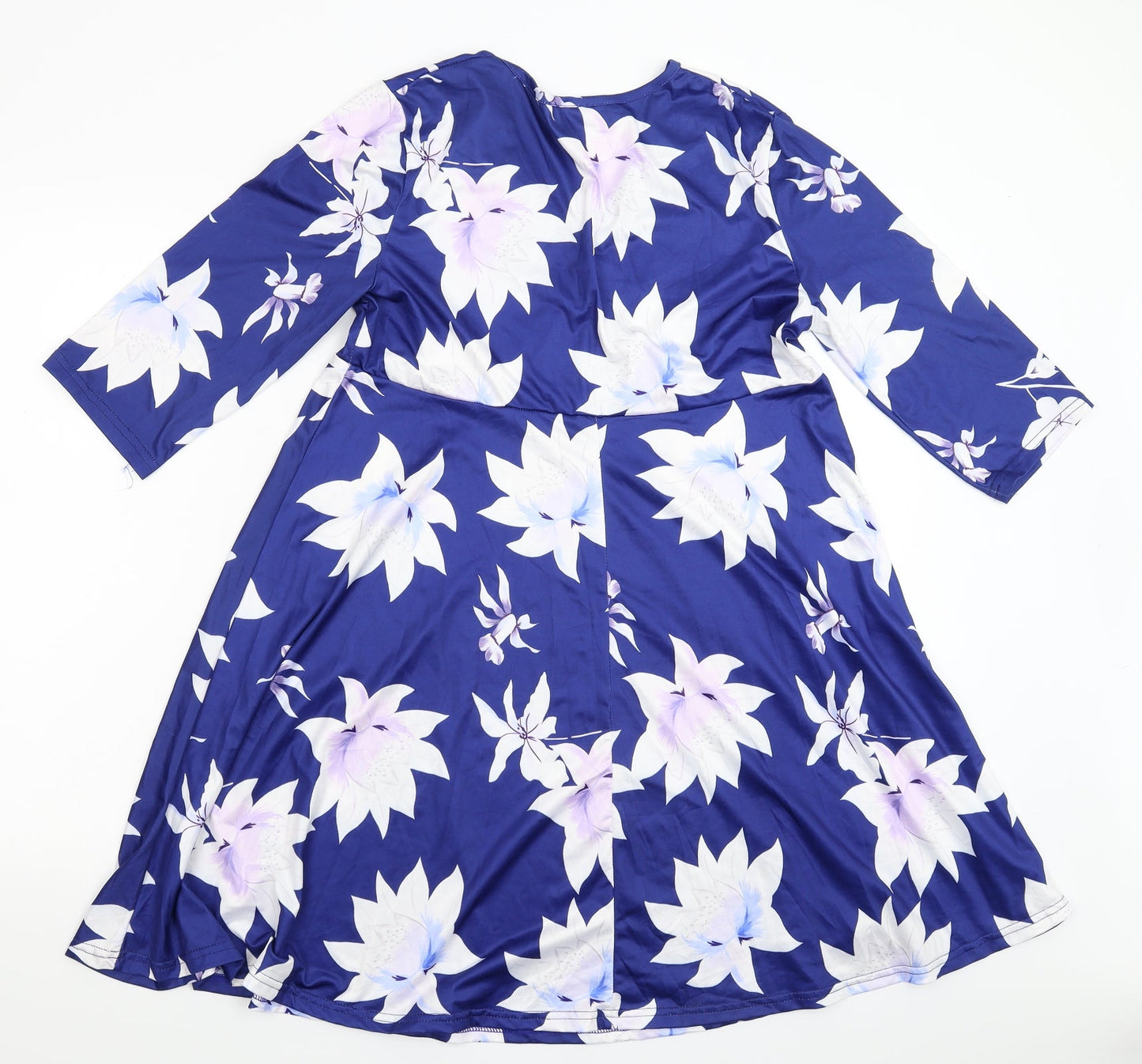 Preworn Womens Blue Floral  Fit & Flare  Size M