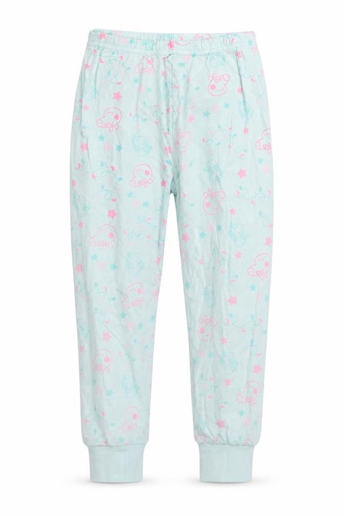 Front view of George girls’ green geometric cami pyjama pants, size 3-4, years