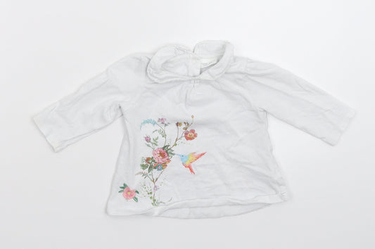 NEXT Girls White   Basic T-Shirt Size 3-6 Months