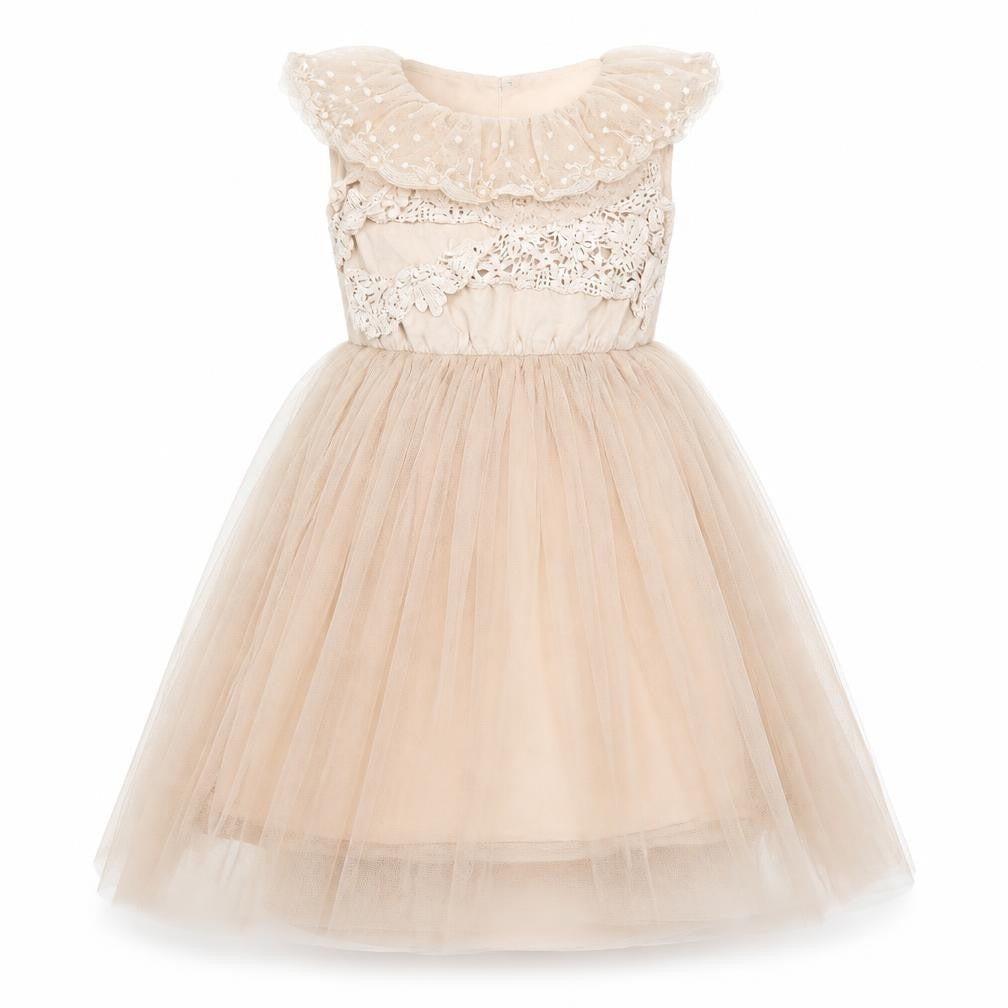Front view of Fashion Boutique girls’ beige fit & flare, size S