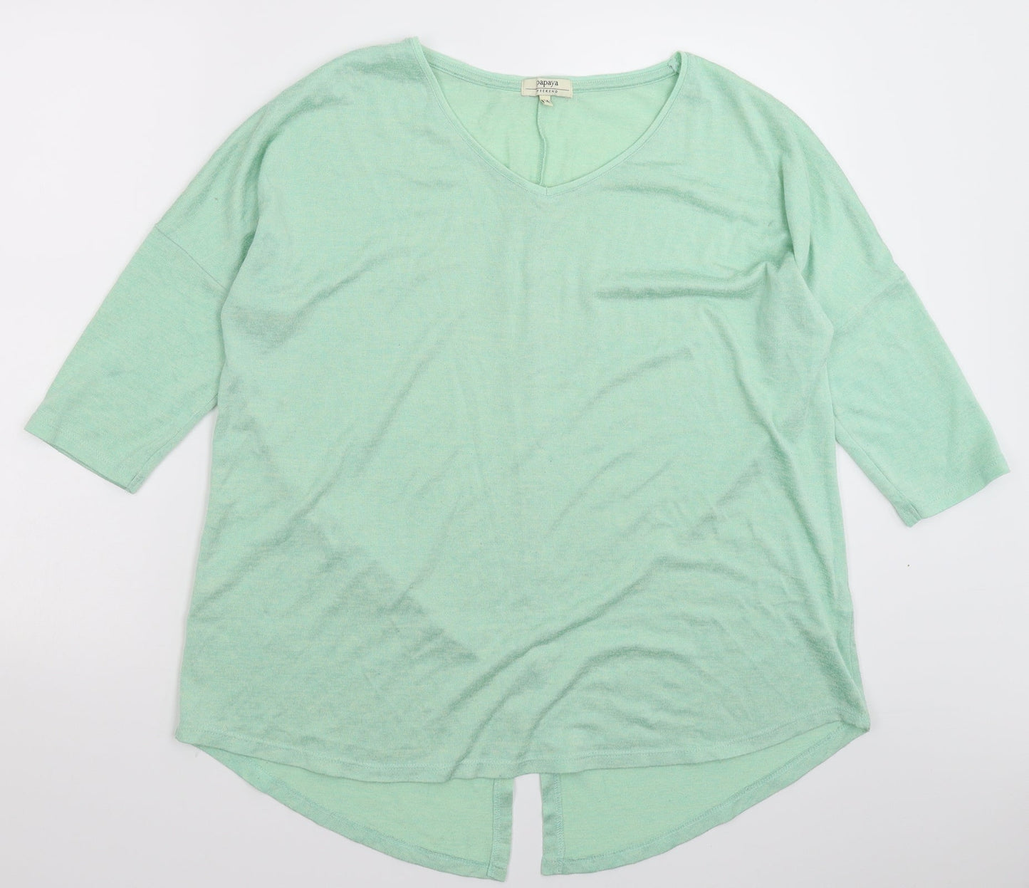 Papaya Womens Green  Knit Pullover Jumper Size 14