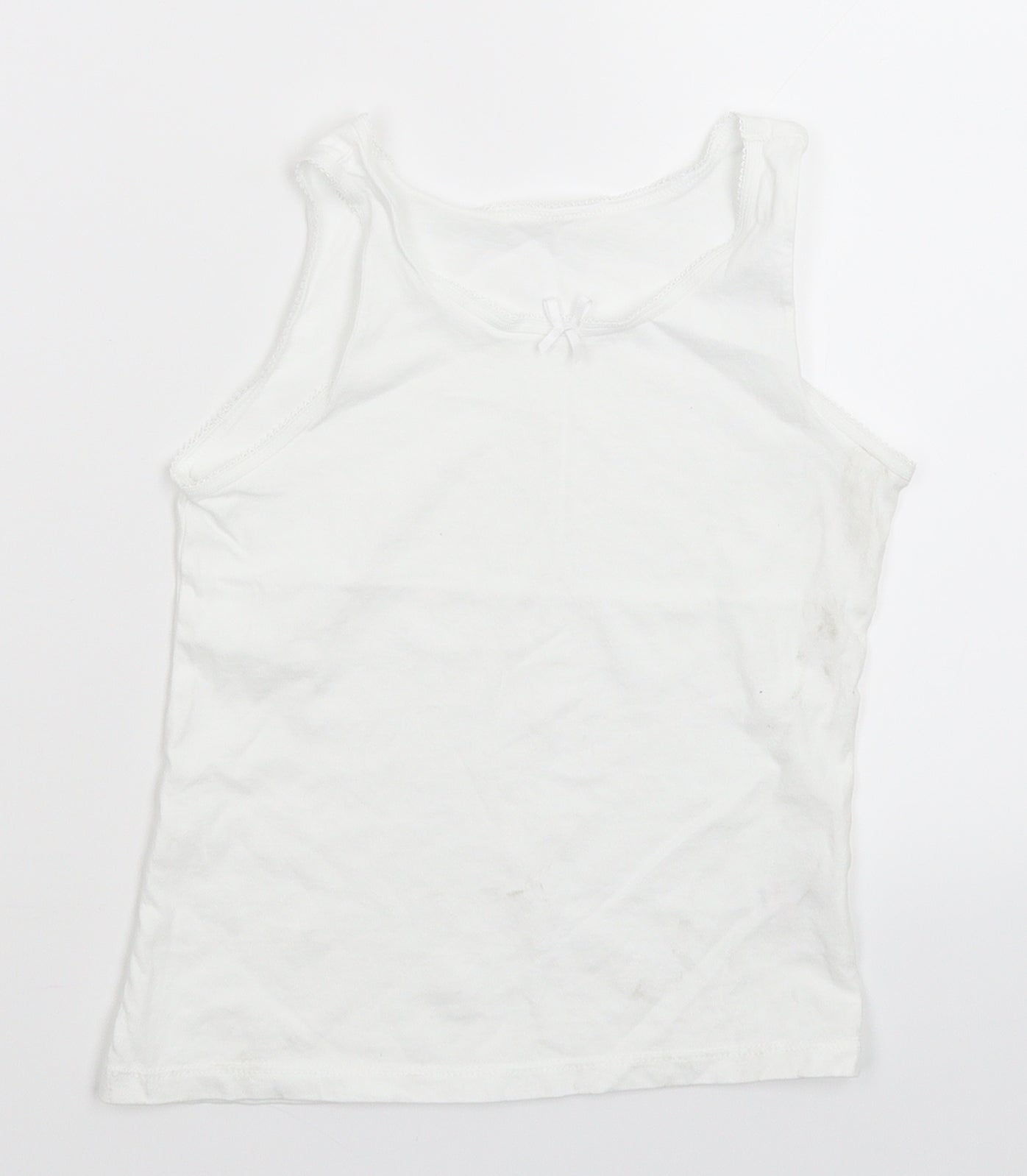 George Girls White   Basic Tank Size 7-8 Years