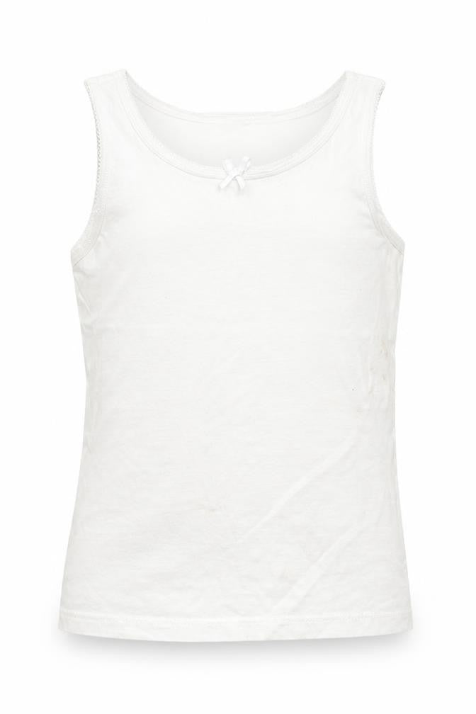 Front view of George girls’ white basic tank, size 7-8, years