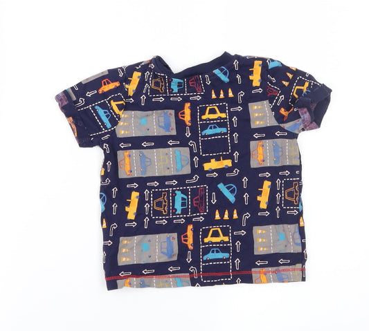 George Boys Blue Geometric  Basic T-Shirt Size 18-24 Months