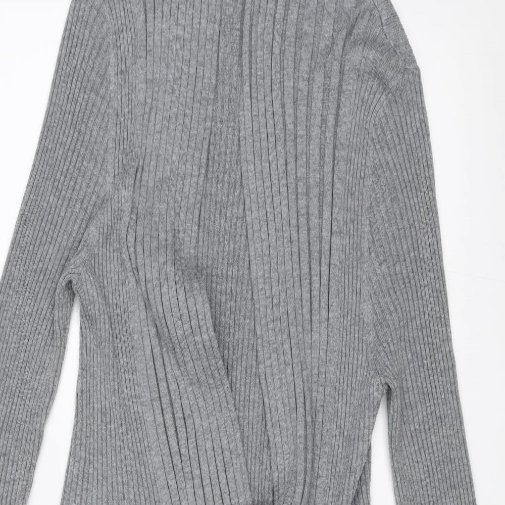 M&S Womens Grey   Wrap Jumper Size 12