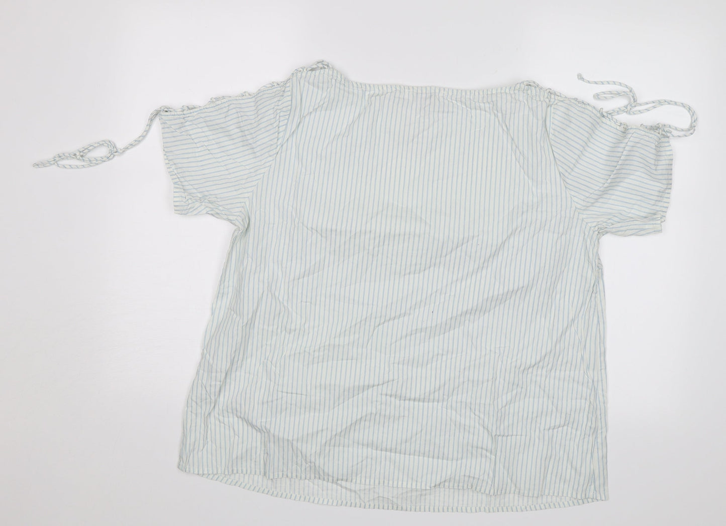 Simply Be Womens White Striped  Basic Blouse Size 16